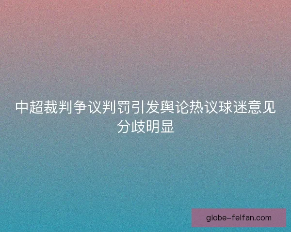 中超裁判争议判罚引发舆论热议球迷意见分歧明显