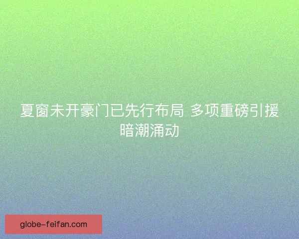 夏窗未开豪门已先行布局 多项重磅引援暗潮涌动